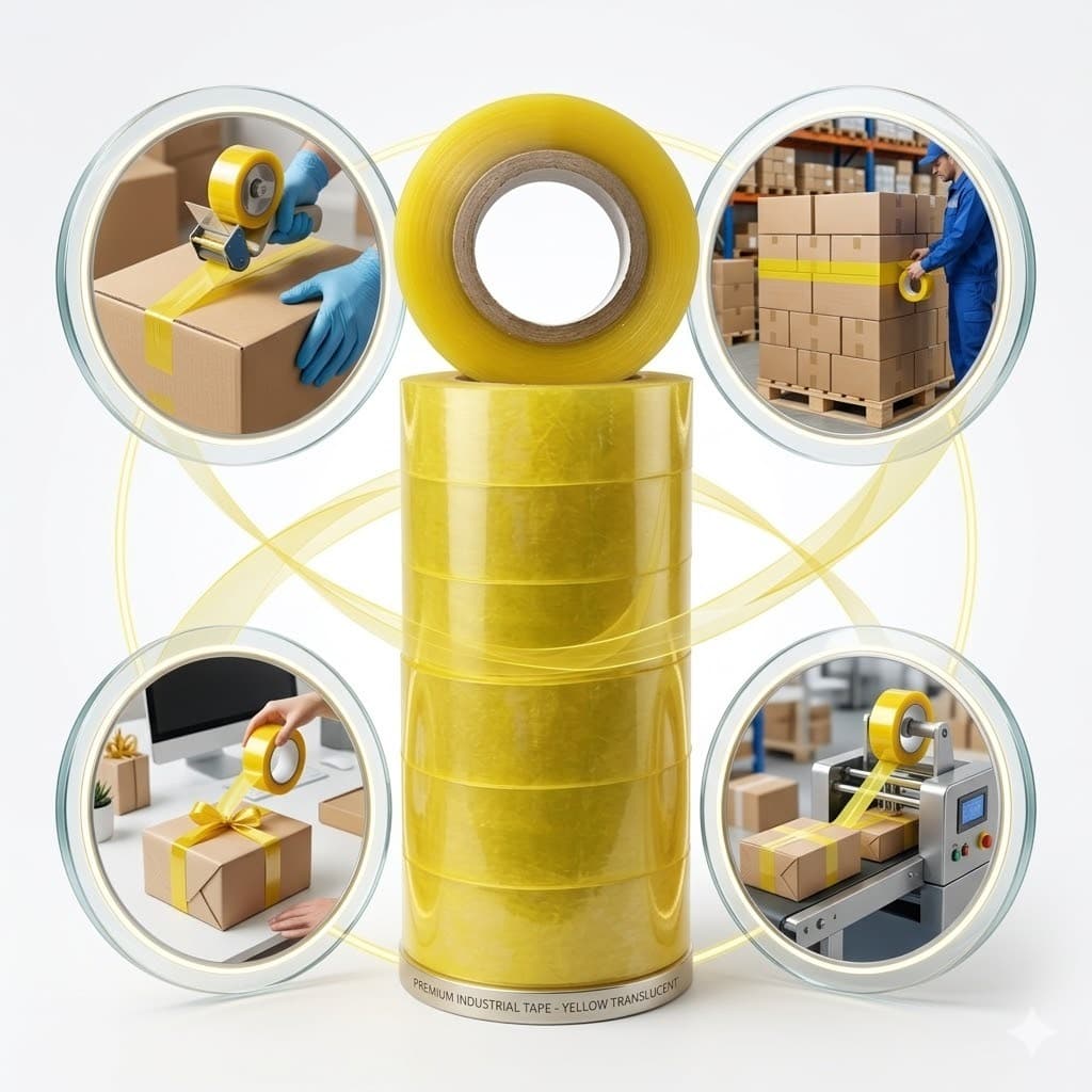 Kit 7 Fitas Adesiva 500 metros Transparente para Embalagem e Escritório