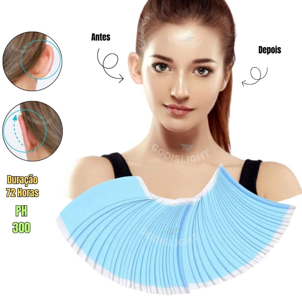 Fita Adesiva Dupla Face Extra Forte Para Correção de Orelhas de Abano Super Fixação Duradoura Unisex