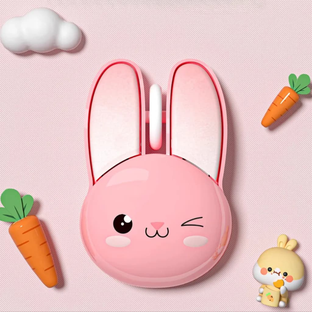 Mouse Óptico Coelhinho Sem Fio 2.4g Para Tablet Pc Notebook