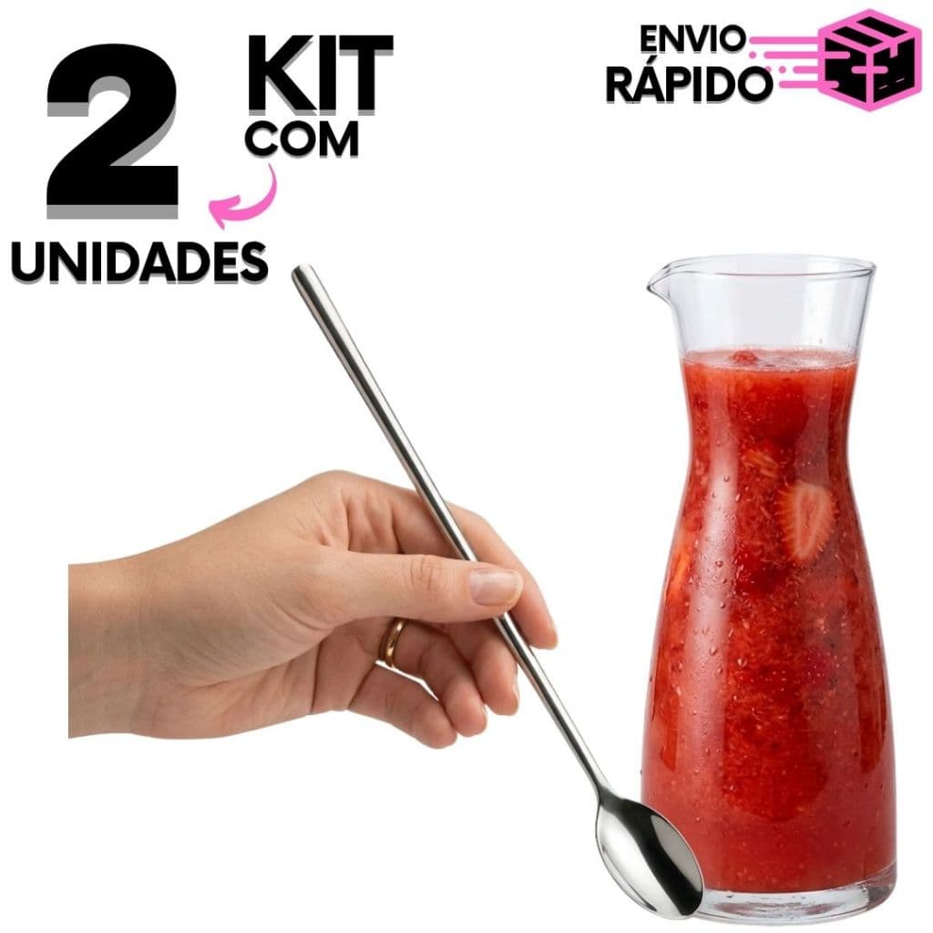 Kit 2 Colheres de Suco Utensílio para Bebidas