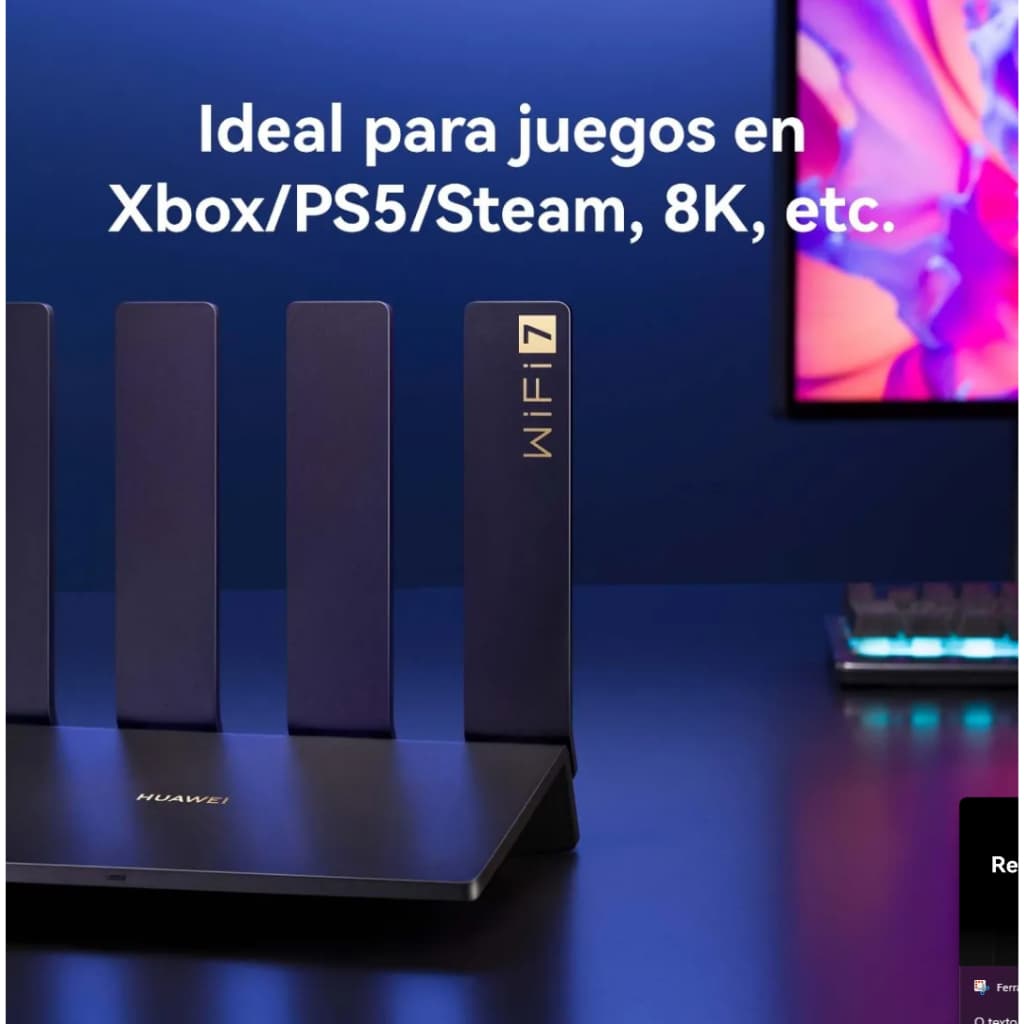 Huawei Wifi Be3 Pro Wifi 7 Banda Dupla De 3600mbp YGJN-BE33  WAN/LAN 4 (mlo E 4k Qam) Fácil Configuração