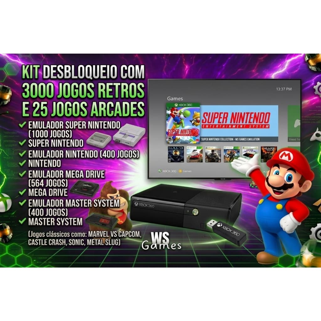 PENDRIVE COM 3000 mil JOGOS XBOX 360