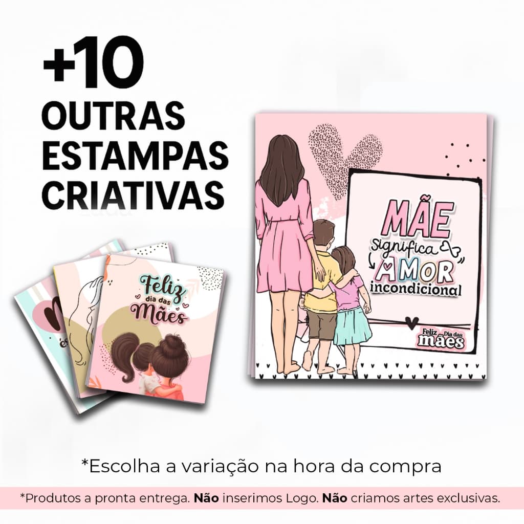 50 ou 100 Mini Tags Dia das Mães com Frases de Amor para Brindes, Presentes ou Embalagens