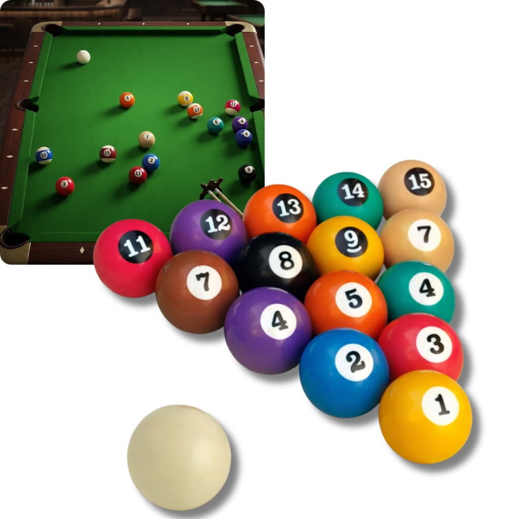 Jogo Bola De Sinuca Numerada 50mm Com Bola Branca 54mm Jogo Bola De Bilhar Snooker