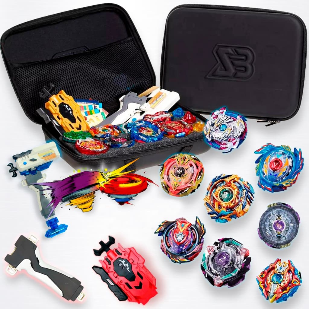 Maleta Kit 8 Blade Storm Gyro Beylogger Lançador Klizz Pião