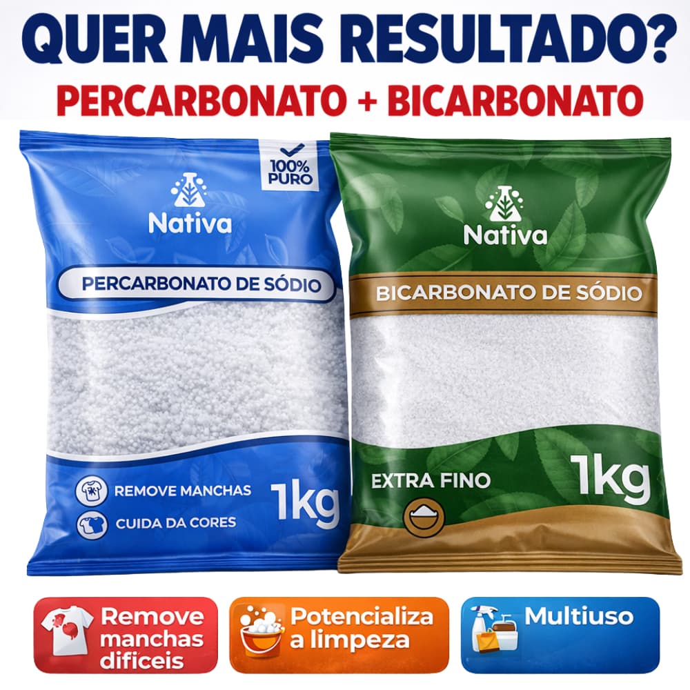 Combo Percarbonato + Bicarbonato Limpeza Completa Nativa