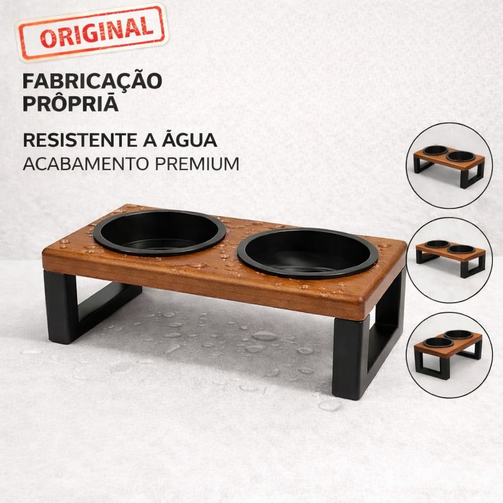 Comedouro Pet Elevado Tampa Hermética Tigelas Duplas Plástico Cães Gatos