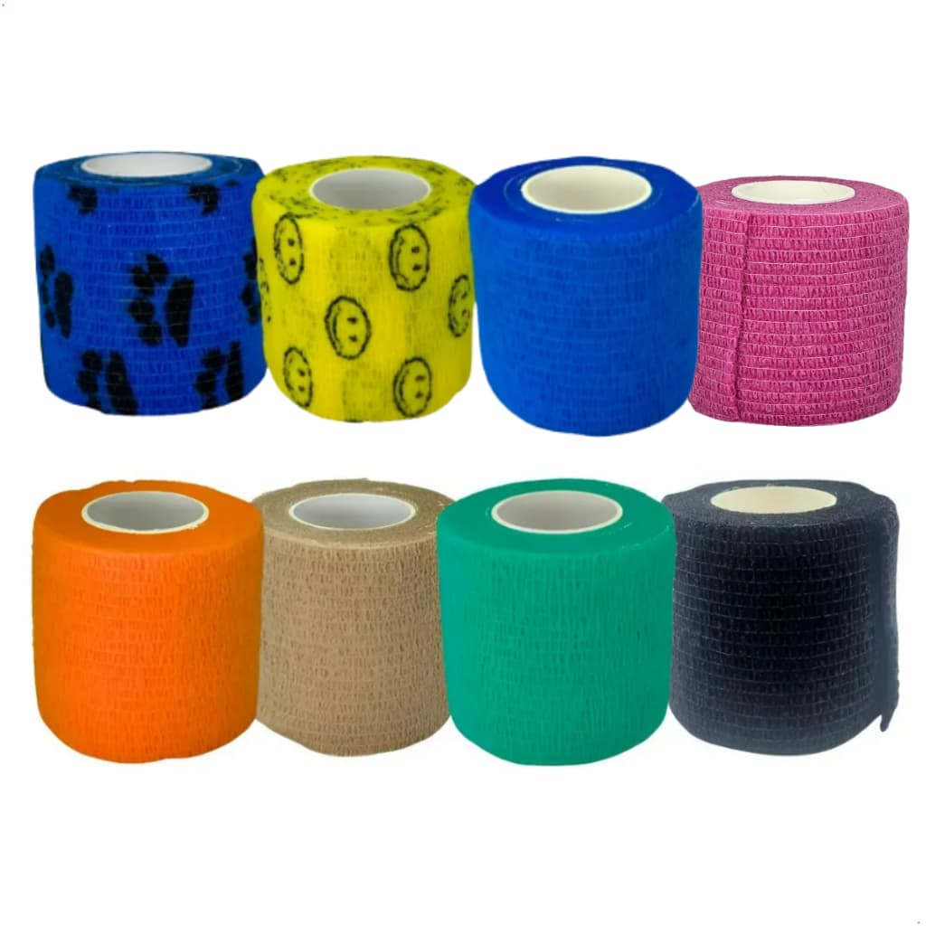 Bandagem Elástica Flexível S/ Látex 5cm X 4,5m Várias Cores Atadura adesiva thumb tape finger