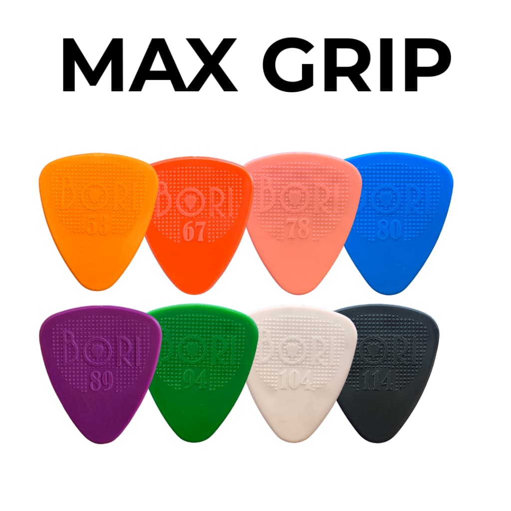 Palheta BORI STD MAX GRIP Nylon Antiderrapante Cavaco Violão Guitarra