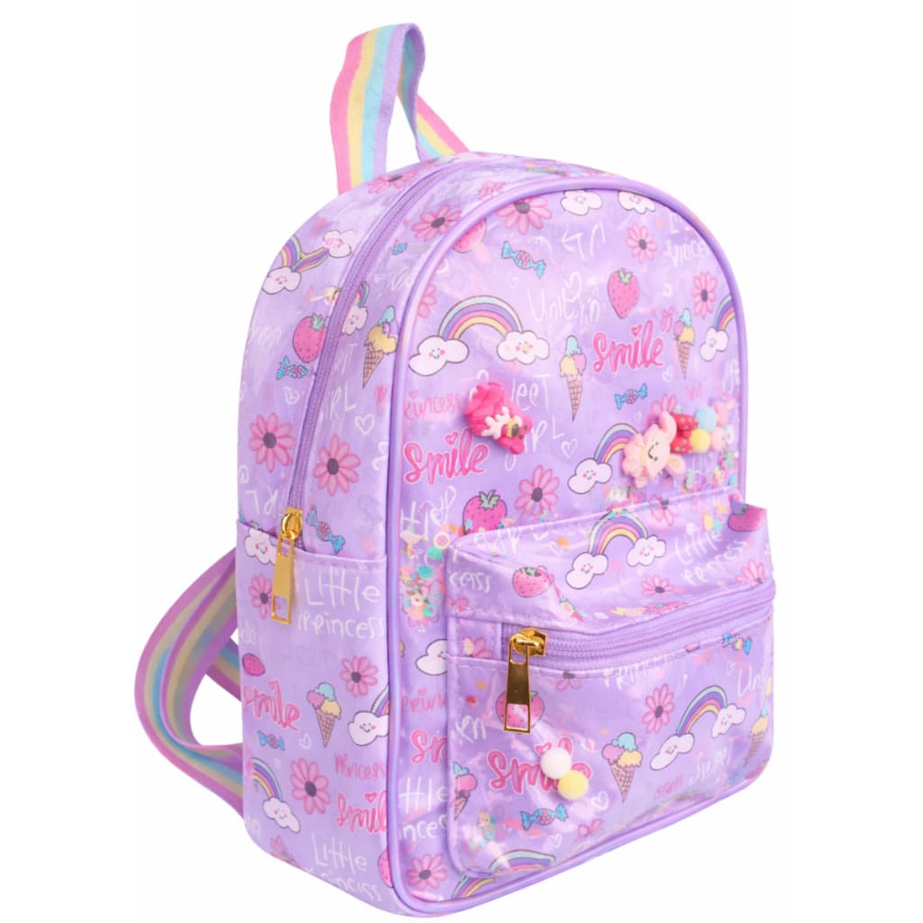 Mochila Escolar Passeio Infantil Menina Costas Feminina Roxa