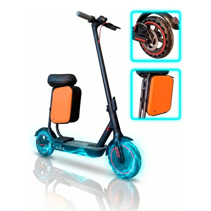 Patinete Elétrico Scooter Masterkit 500w Adulto | Banco + Bag Preto