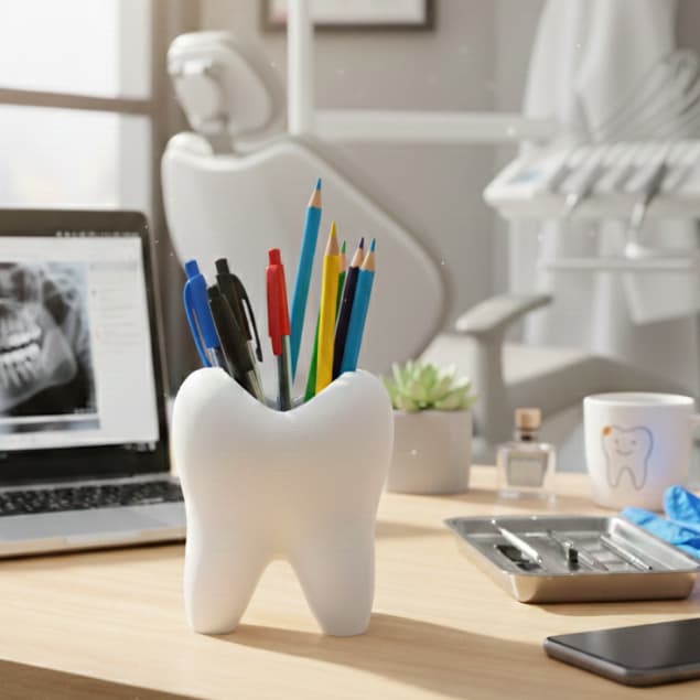 Dente Porta Caneta Escova Dentista Criativo plastico 10cmx8cm Organizador Decoração Odontológico