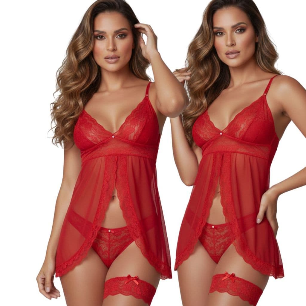 Camisola Tule Feminina Renda Transparente Pijama Sensual e Charmosa