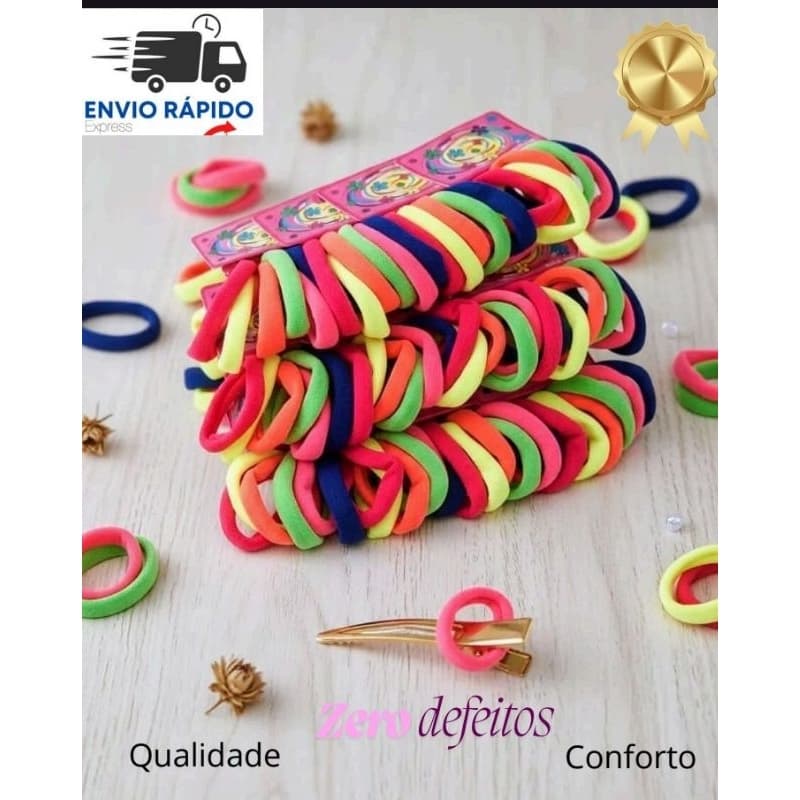 Elásticos kit com 36 ou /72/ou144 unidades Rabicó para cabelo ,Tipo Meia Xuxinha moda infantil ou adulto
