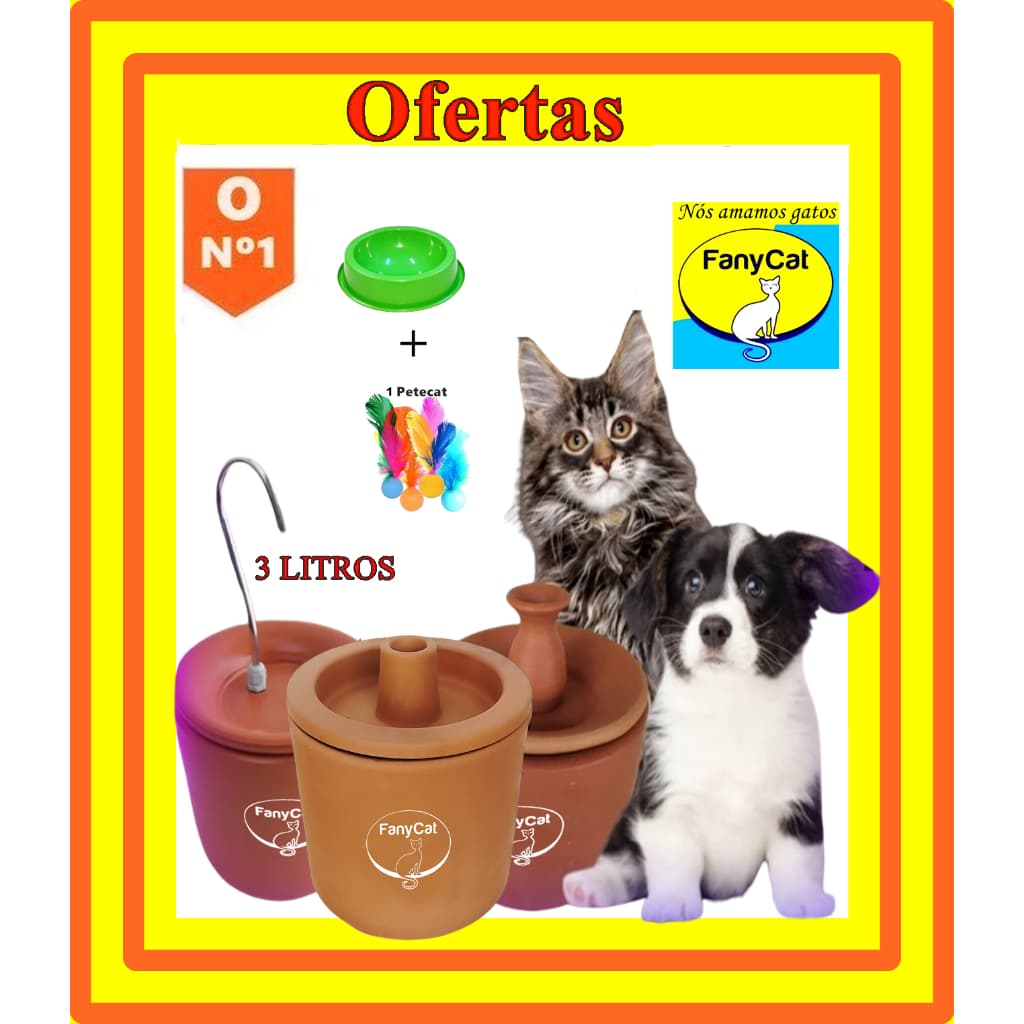Bebedouro Fonte Gatos em Cerâmica 3 modelos 3L