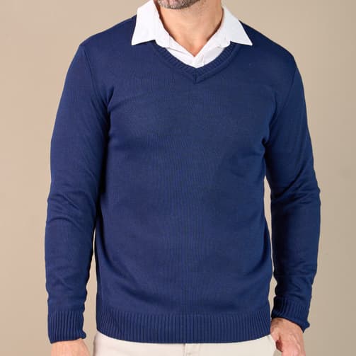 Blusa Homem Gola V Inverno Tricot Masculina Básica Frio Manga Longa - 100117