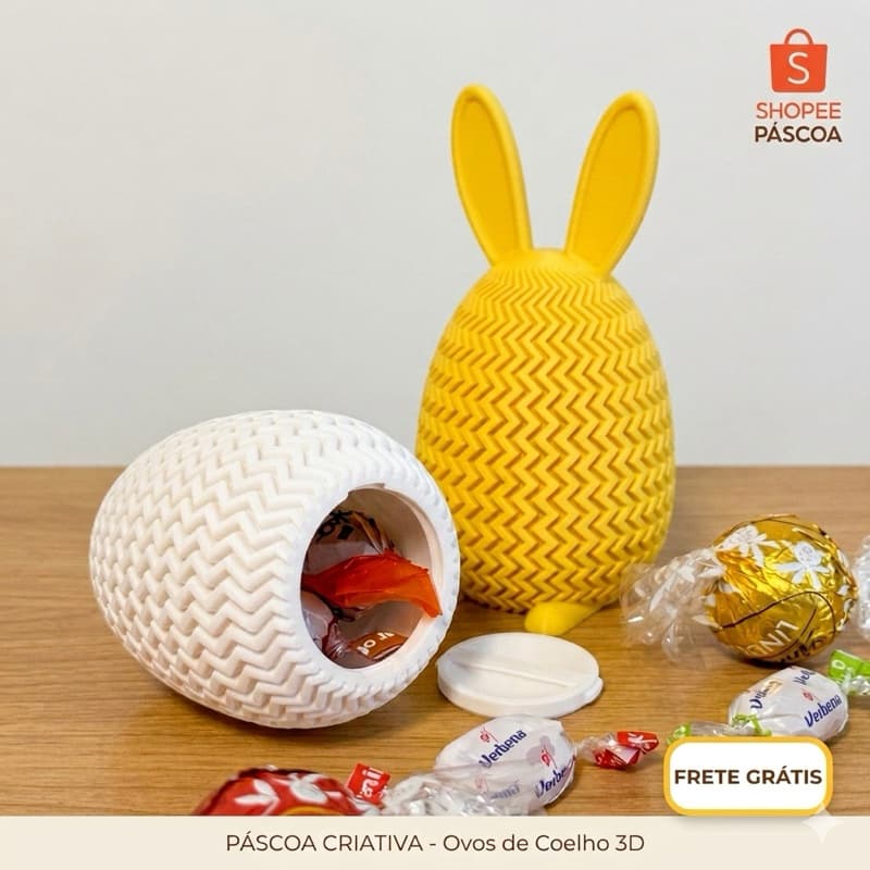 🎁 Recipiente Porta Ovos Coelho da Páscoa | Lembrancinha Criativa para Presentear