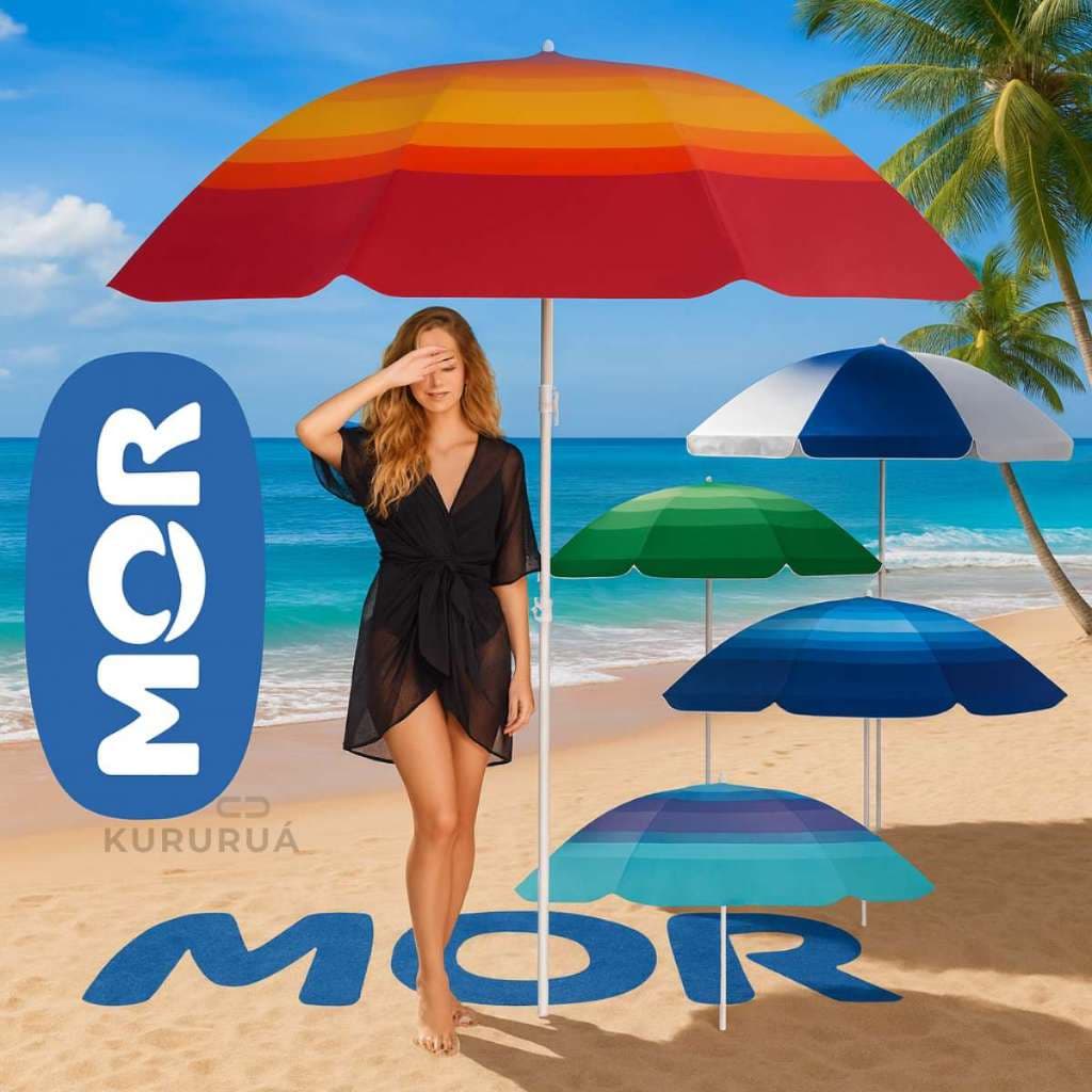 Guarda Sol Grande Praia Piscina com Proteção UV Resistente ao Vento Portátil Grande Colorido Saca Areia