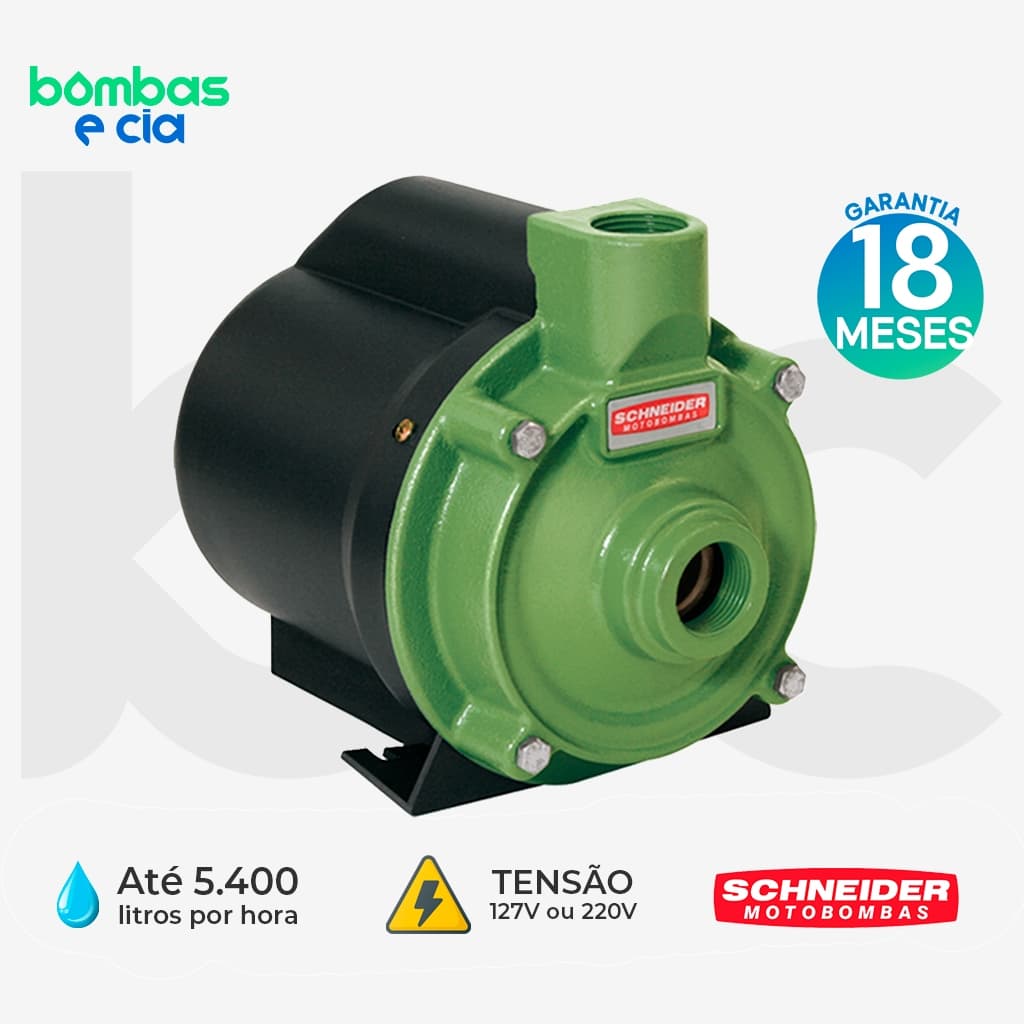 Bomba Centrífuga Schneider Bcr-2010 Monofásica Cor Verde 60hz