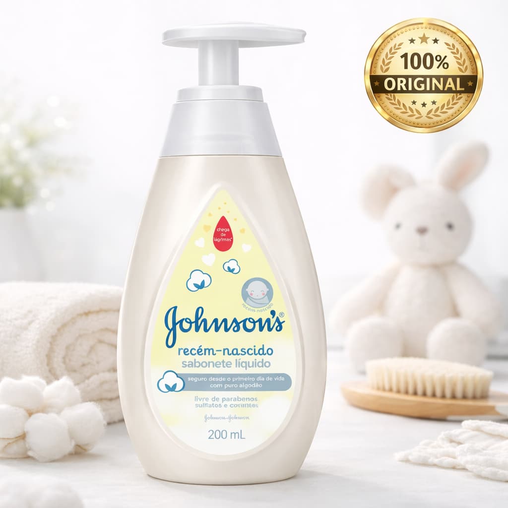 Johnson's Baby Sabonete Líquido Recém-Nascido 200ml Chega de Lágrimas Original Bebê Pele Sensível