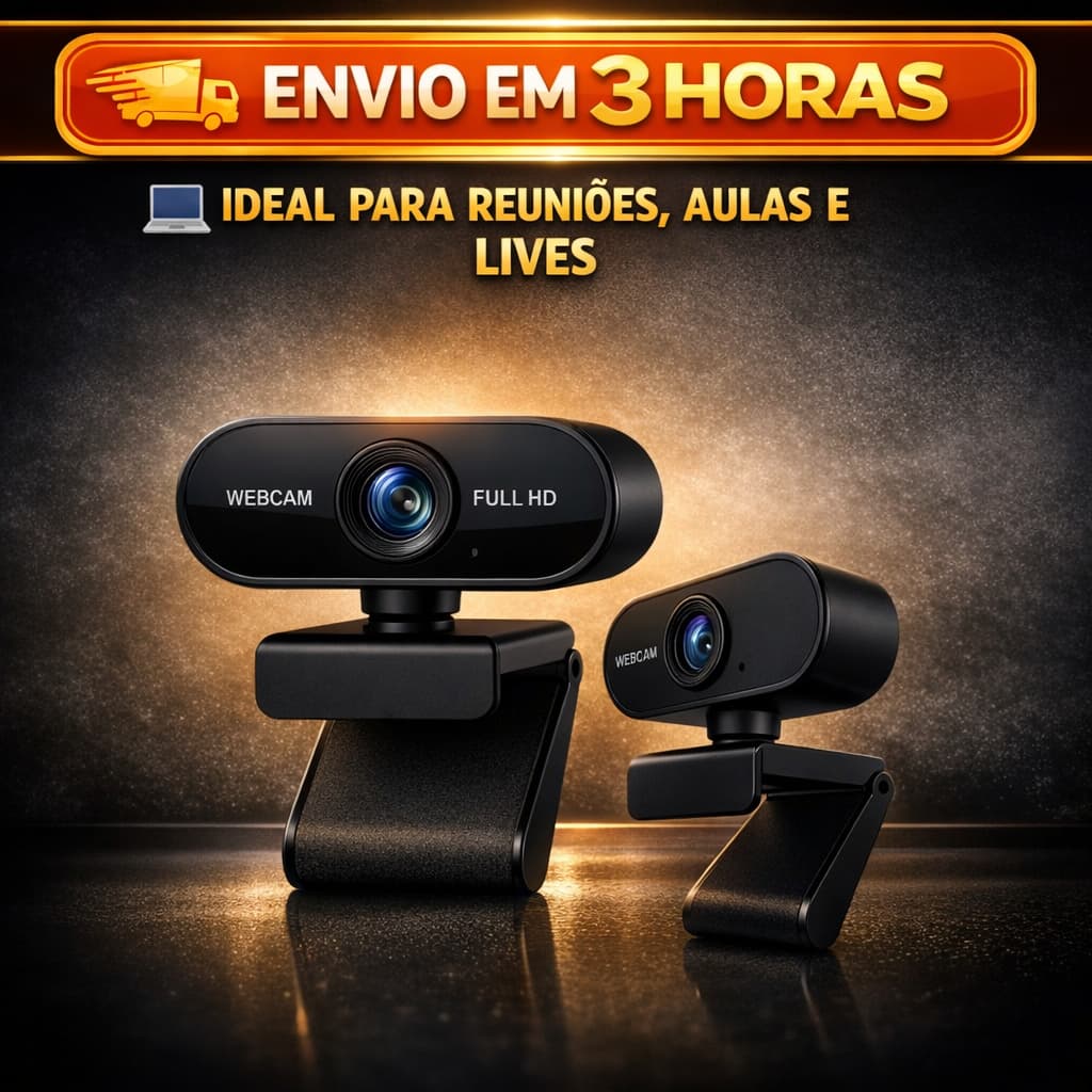 Webcam HD FULL 1080p Microfone Pc Notebook Home Office Nova Pronta Entrega