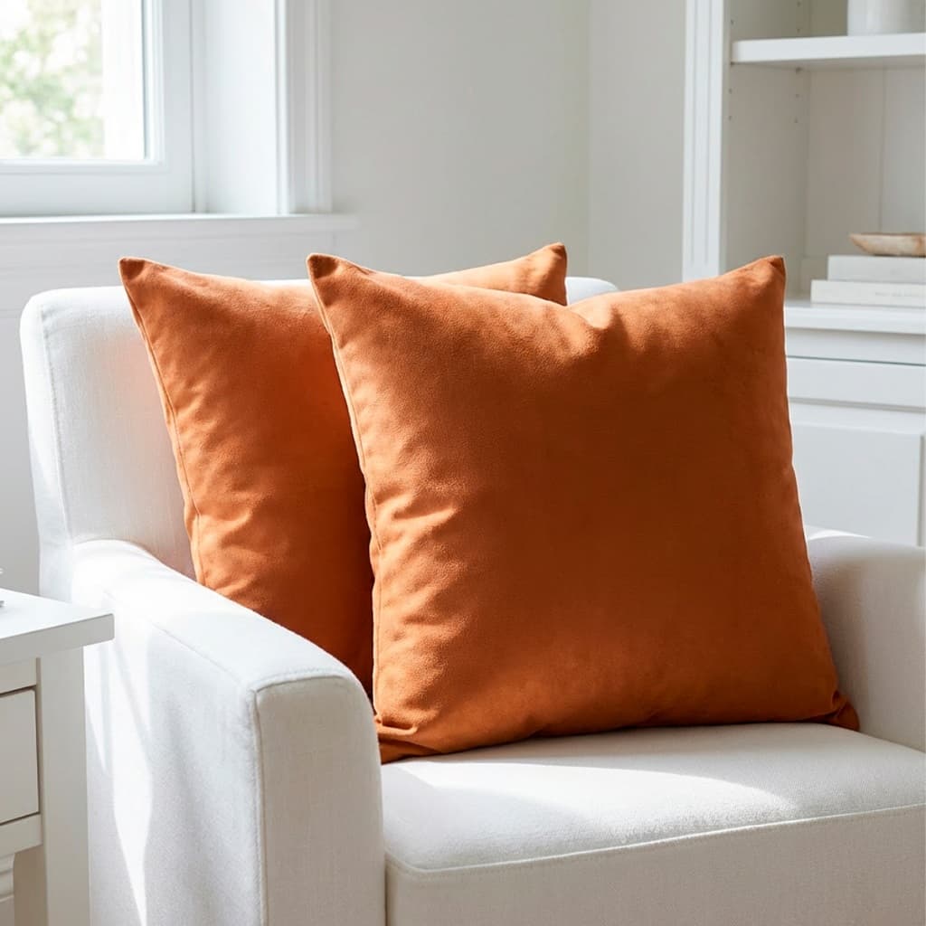 Kit 2 Capas de Almofada Luxo Suede Premium Tamanho 45x45 Com Zíper Invisível Conforto e Sofisticação