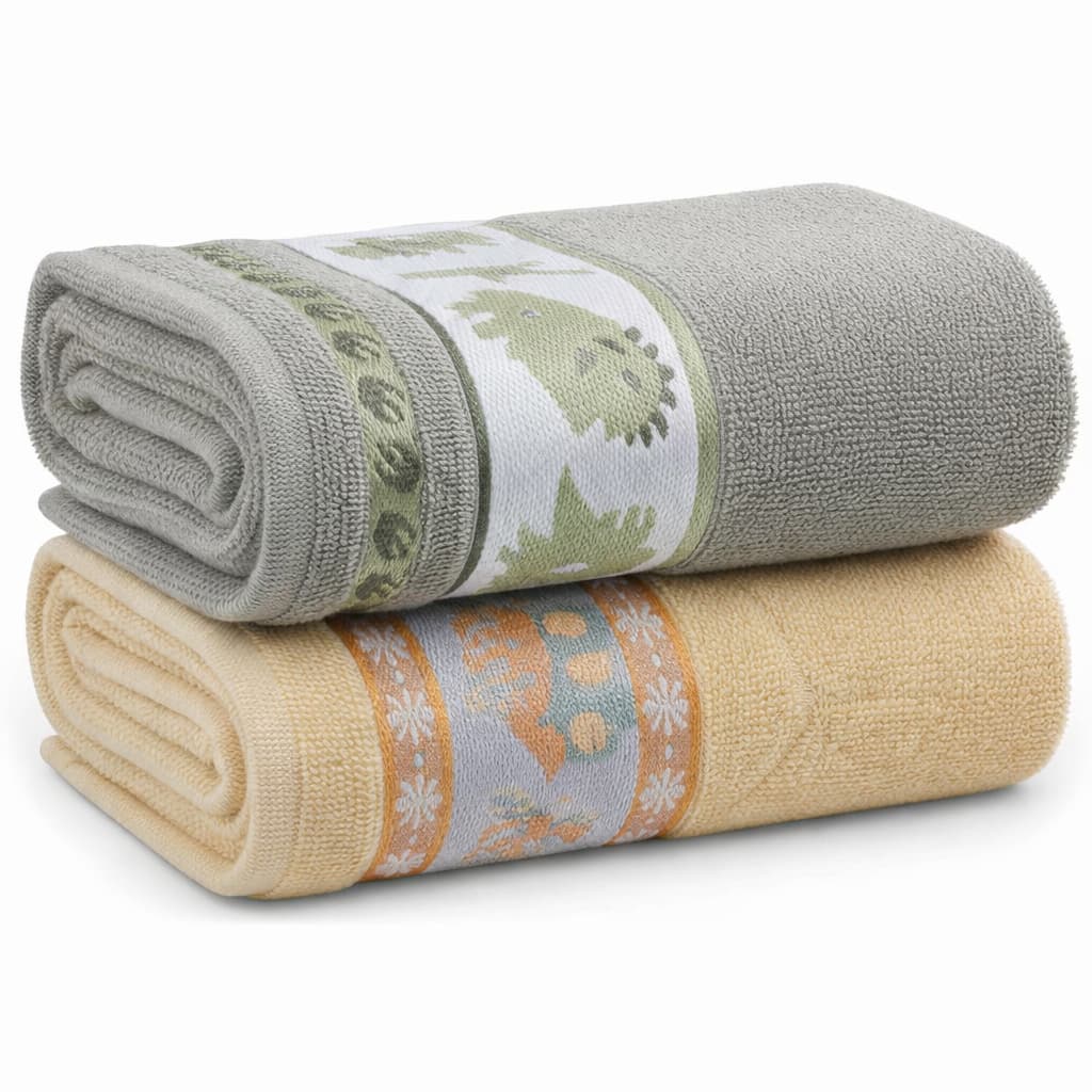 Kit 2 Toalhas de Banho Infantil 100% Algodão Soft Kids c/ Desenhos Bordado Menino Menina Super Macia