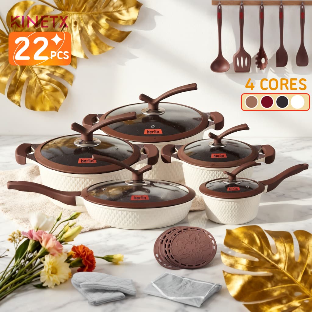 Conjunto Panelas Antiaderente 22 Peças Antiaderente Indução Gás Conjunto Revestido Cerâmica Várias Cores