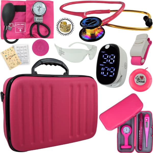 Kit Medicina Completo Estetoscopio Duplo Aparelho Pressao Eternity Rappaport