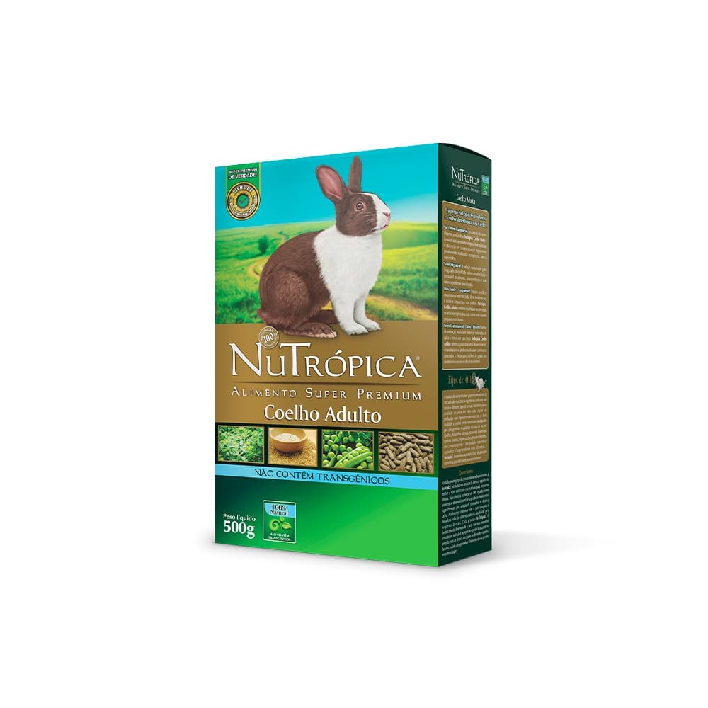Ração Para Coelho Adulto Nutrópica 500g Alimento Super Premium