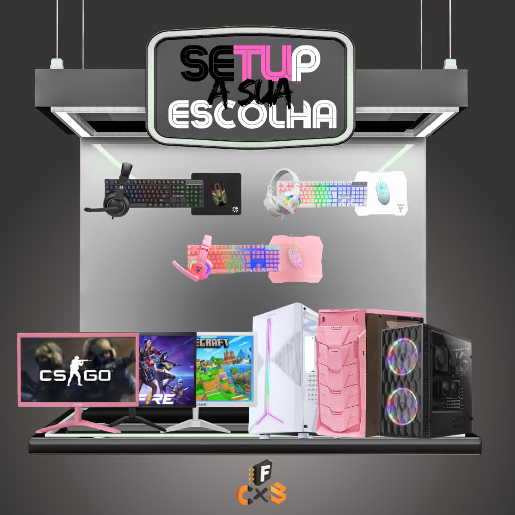 Pc Gamer Completo CPU i7 2° + 16gb DDR3 + SSD 256 Nvme + Placa de Vídeo 4gb + Monitor 19" + Combo Evolut