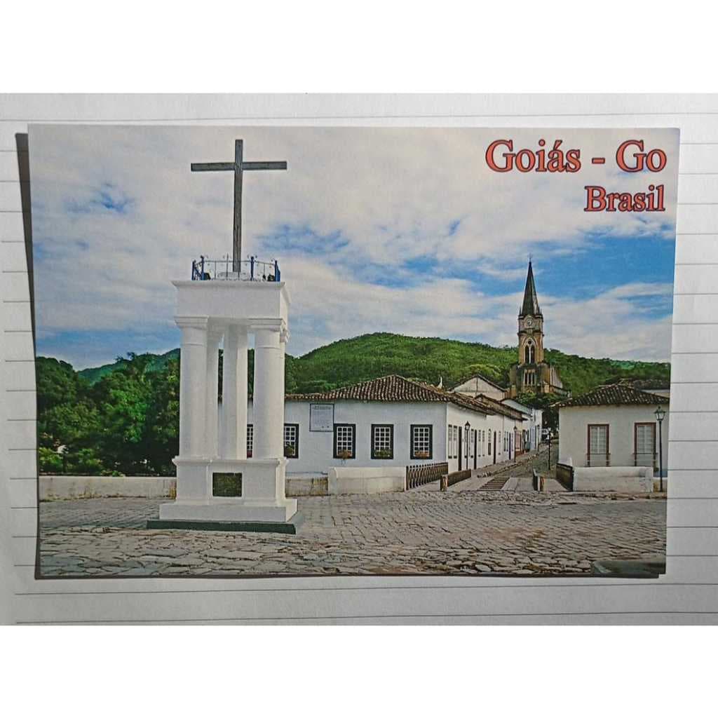 Cartão Postal – Cidade de Goiás (GO) – Cruz do Anhanguera, Casa de Cora Coralina e Igreja do Rosário