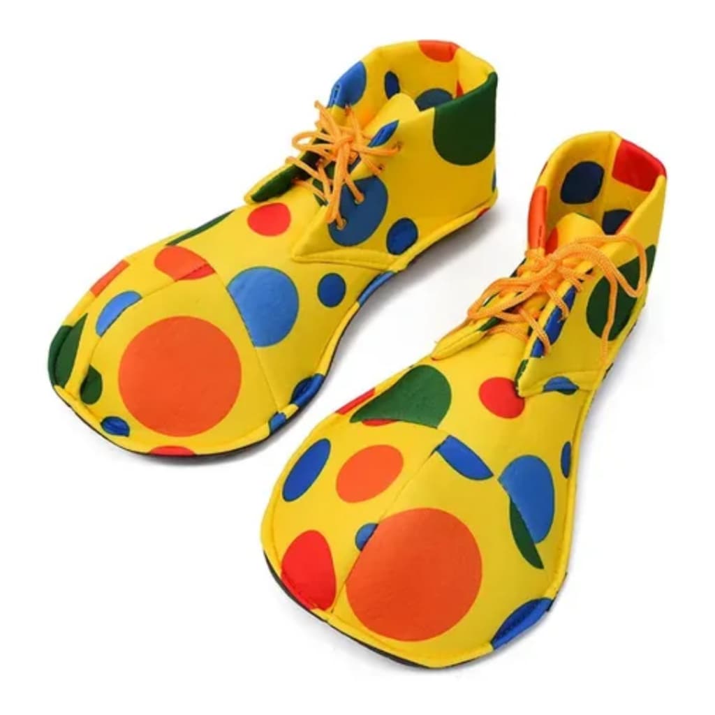 Sapatos de Palhaço Fantasia e Calçados Para Festa e se Divertir em Família e Amigos