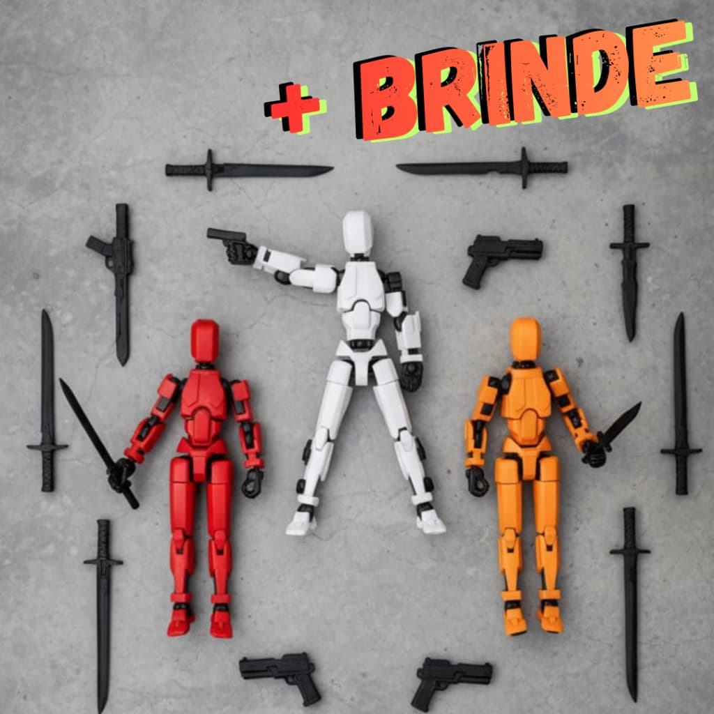 Boneco Articulado Dummy 13 e Acessórios, Criativo para Montar + Brinde GRÁTIS