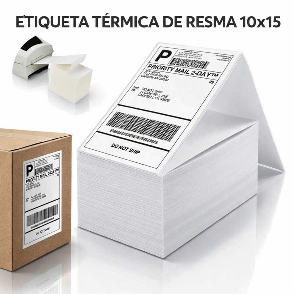 Etiqueta Térmica 10x15 Serrilha Resma Envios Zebra Elgin Tomate 1000und e 500und