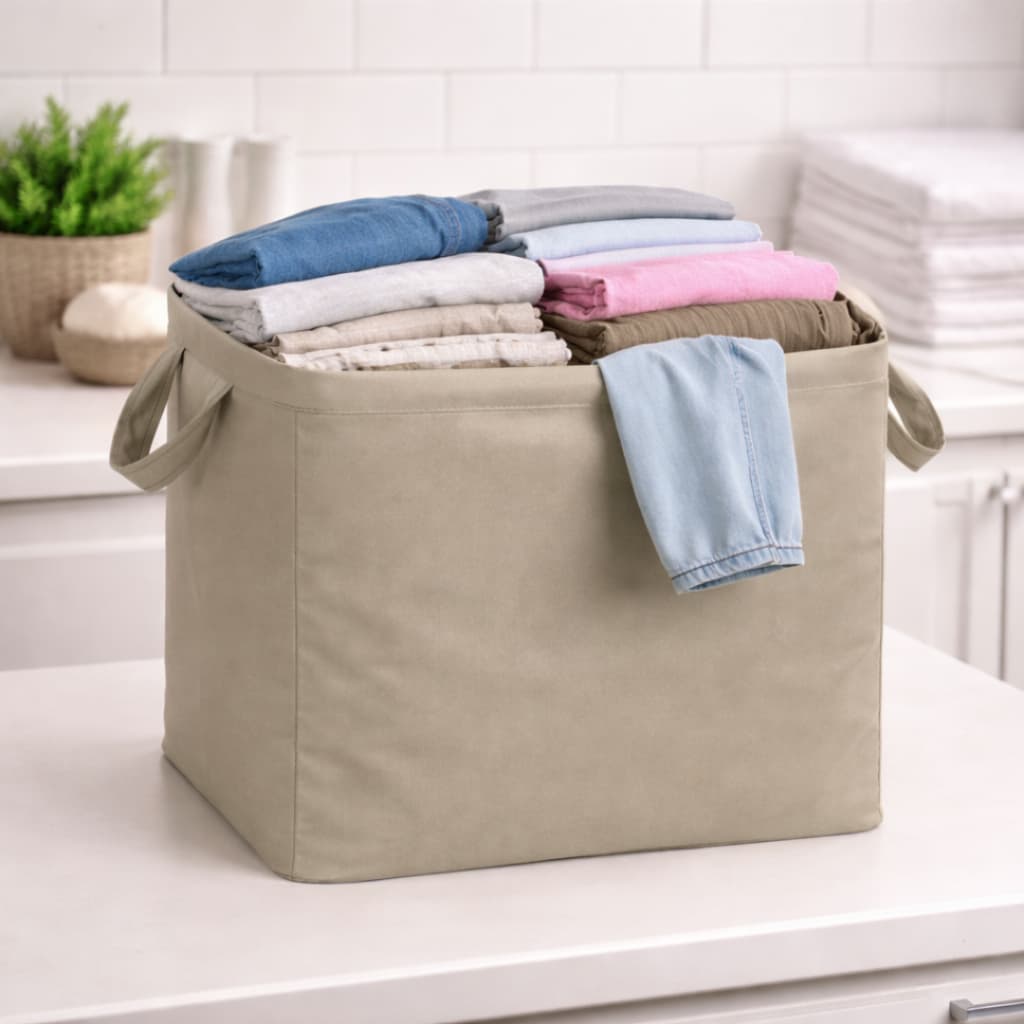Cesto Extra Grande Para Armazenar Roupas e Colchas 60L