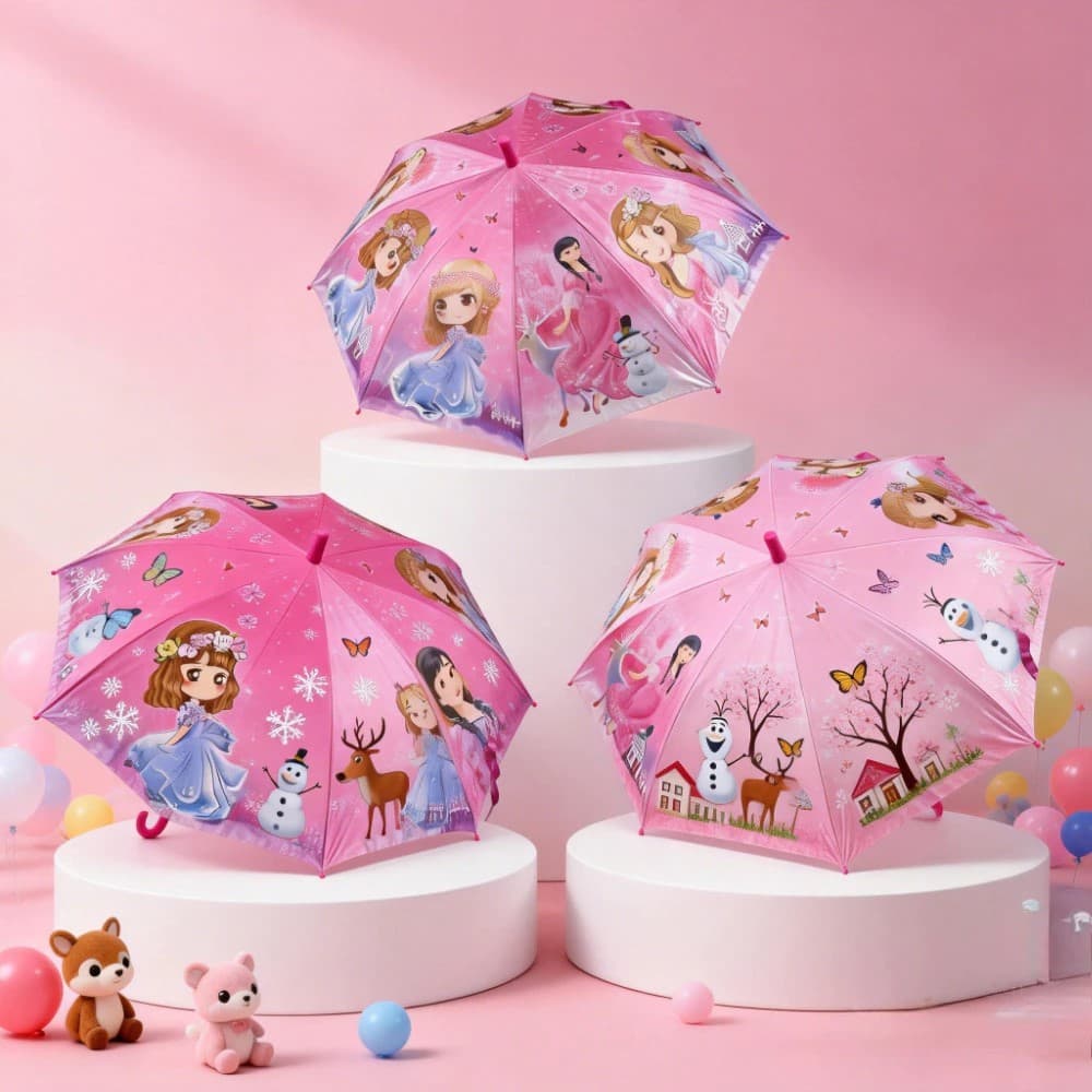 Sombrinha Guarda-chuva Menina Reforçado Rosa Proteção Solar Princesas