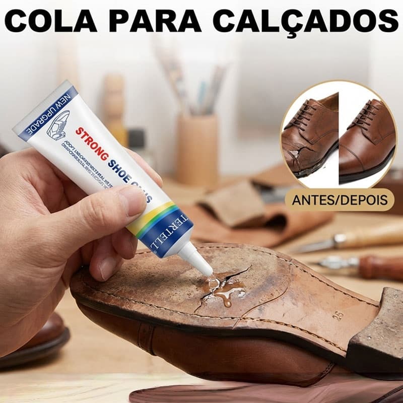 Cola para Sapatos Forte Secagem Rápida Impermeável Couro Borracha Tênis Reparo 60ml