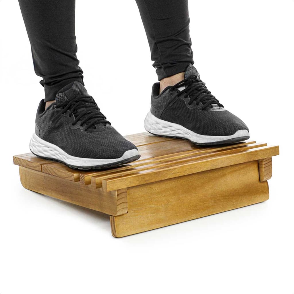 Apoio para os Pés Ergonômico de Madeira Antiderrapante Escritório Home Office Consultório Base Firme