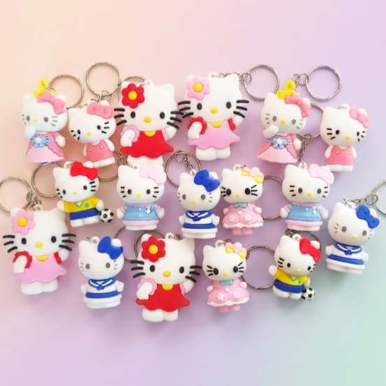 Chaveiro Hello Kitty 3D Fofo em Silicone - Lembrancinha Infantil e Colecionável