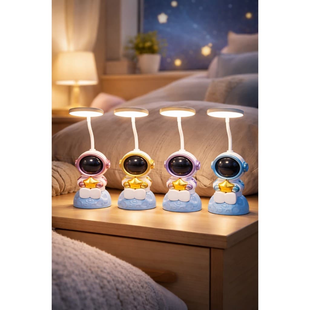 Luminária LED Astronauta USB Flexível para Mesa Recarregável