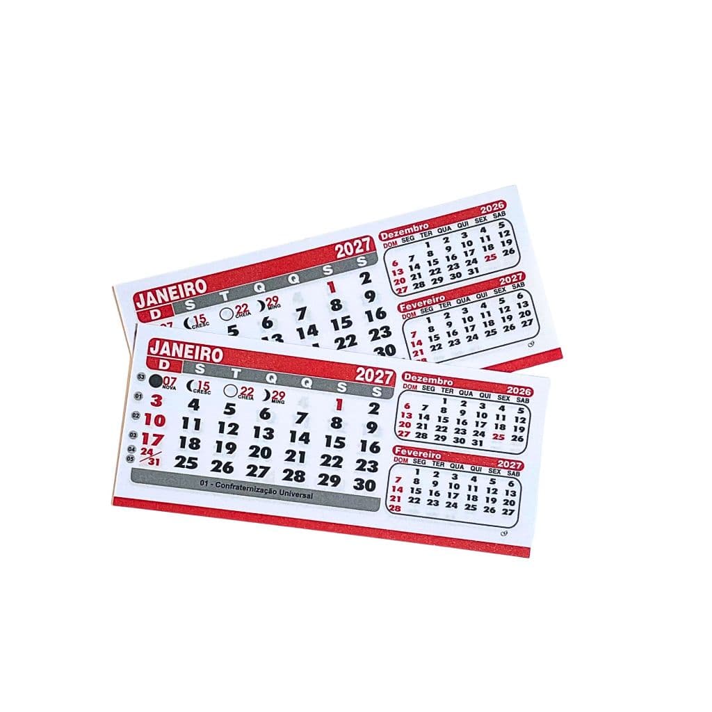 Refil Pvc Calendário De Mesa 2027 Bloco Pequeno 100 Folhinhas