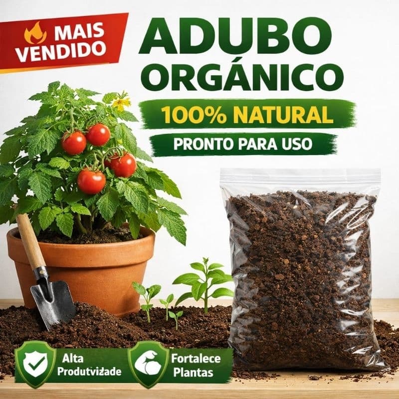 10 KG Adubo Orgânico Esterco Bovino Curtido 100% Natural Para Plantas Hortas e Jardins