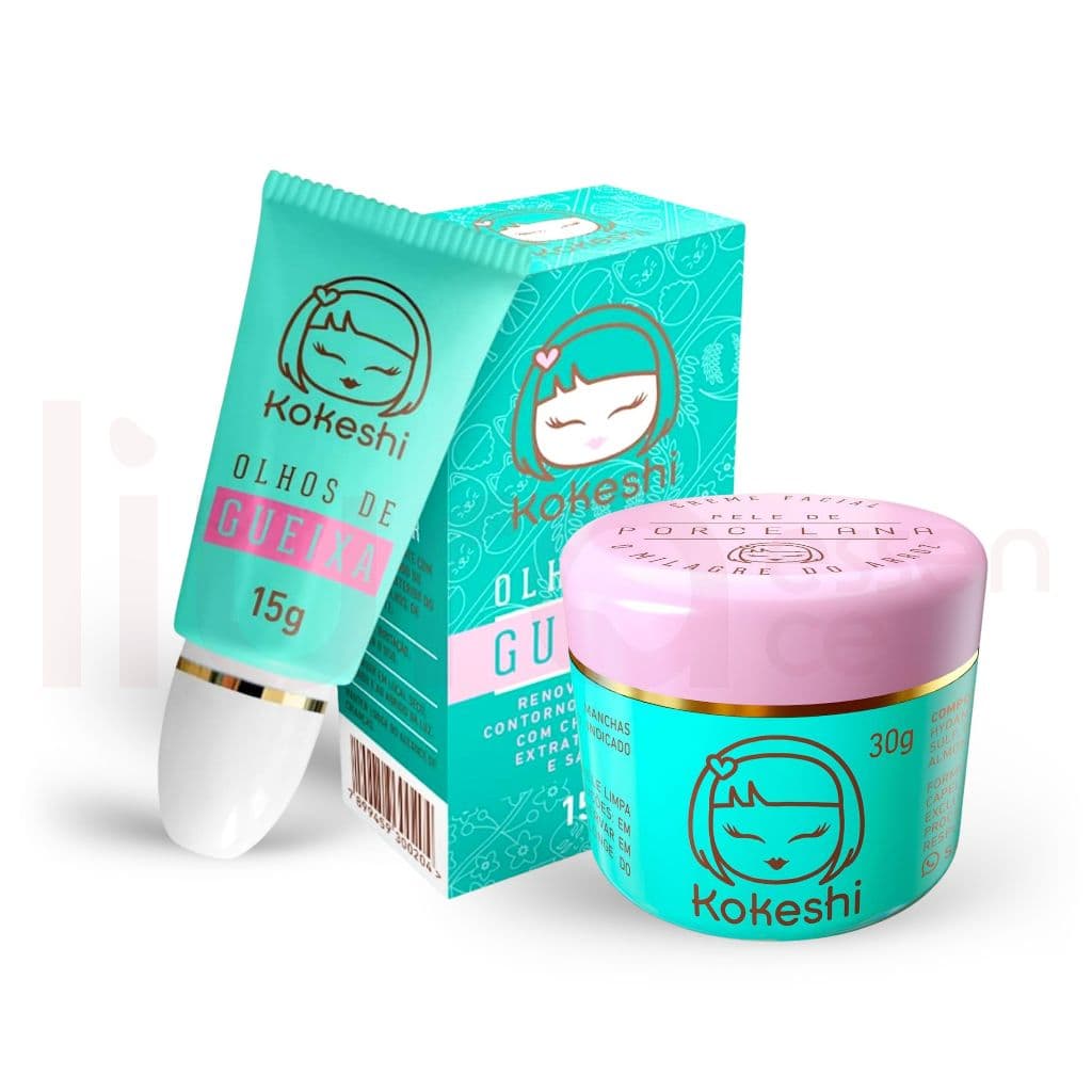 Kit Renovadores Faciais Kokeshi Pele de Porcelana 30g + Olhos de Gueixa 15g Skin Care