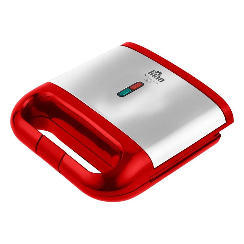 Sanduicheira Grill Kian Antiaderente Vermelho Inox 127V