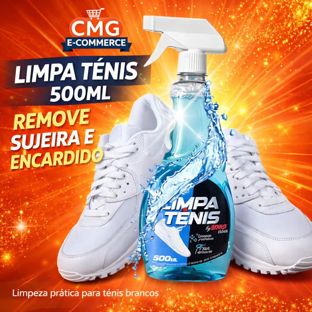 Limpa Tenis 500Ml Limpeza Profissional Sneaker Branco Tira Manchas Tecido Borracha