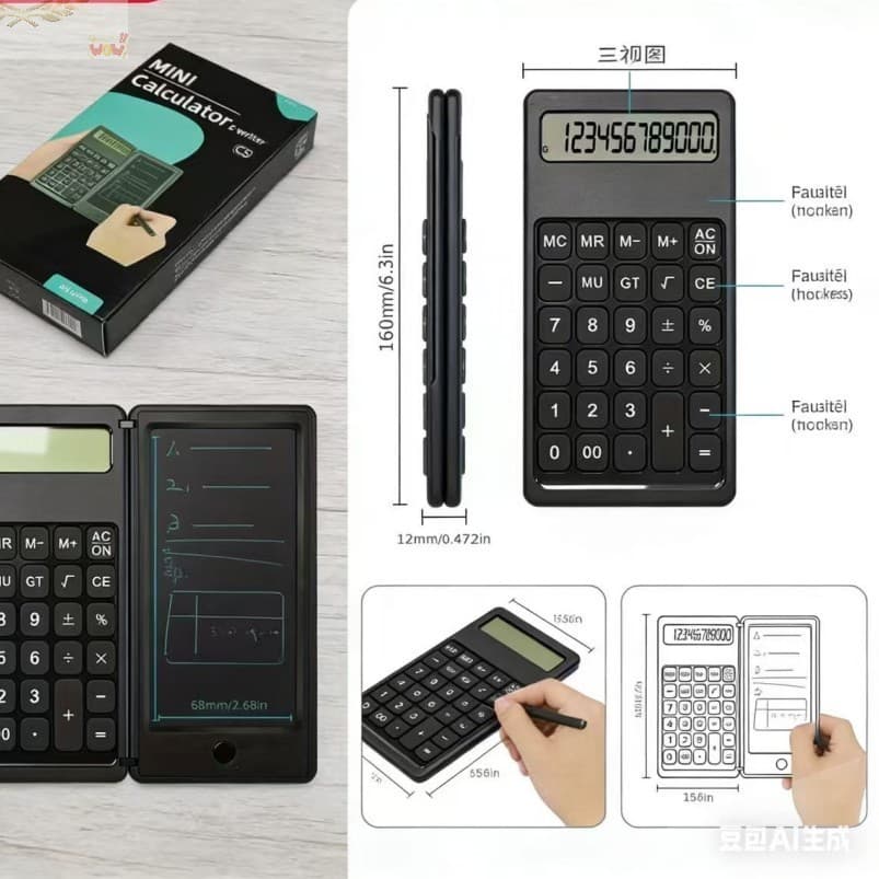 Calculadora 2 Em 1 Com Bloco De Notas Digital Portátil Anotações E Cálculos