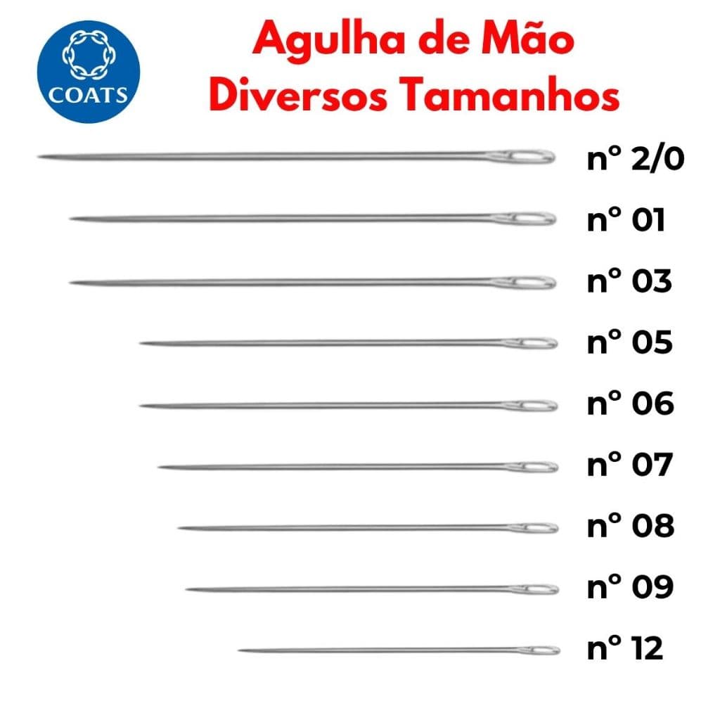 Agulha de Mão Diversos Tamanhos - Marca: Coats | Modelo: Cadena Milward Darning