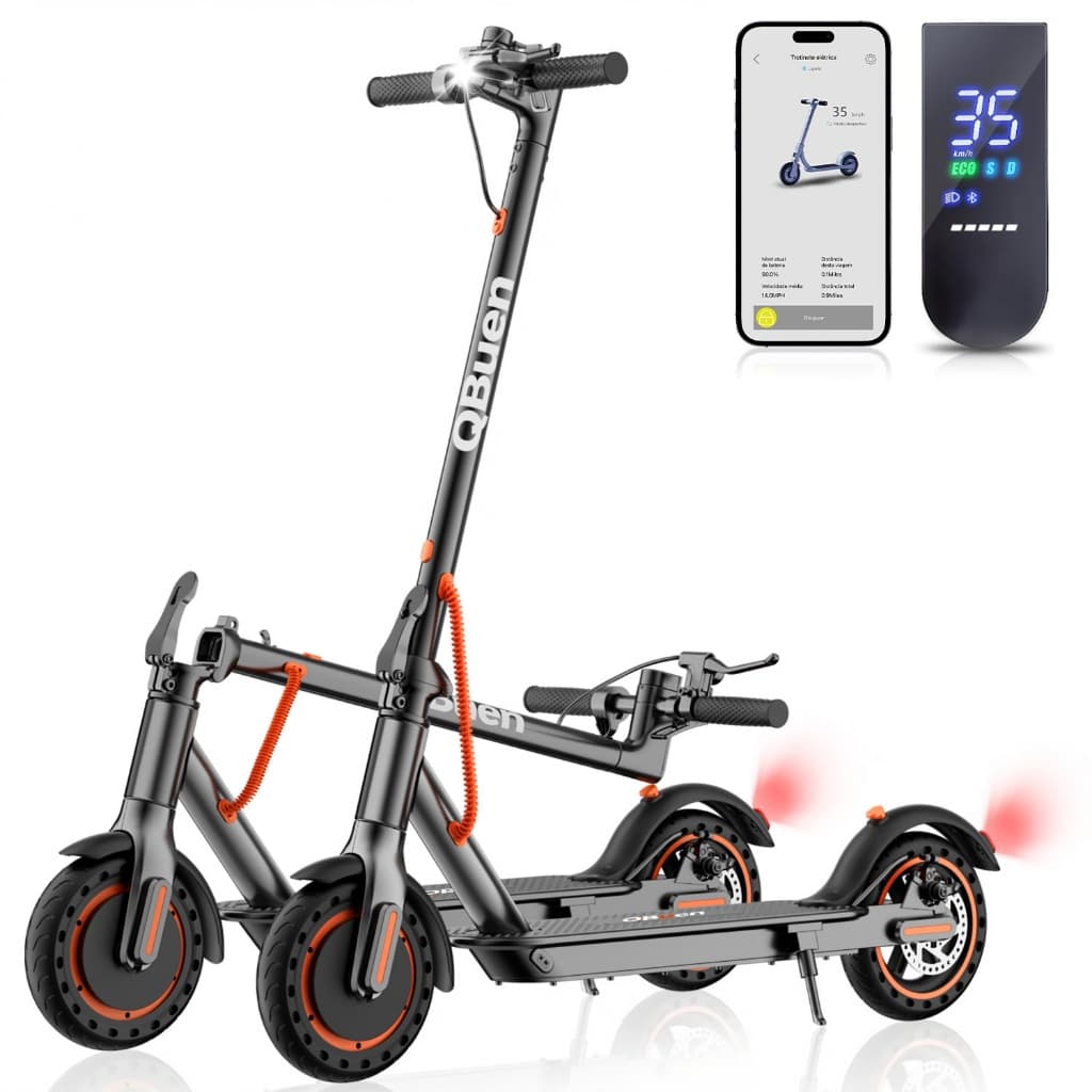 Patinete Eletrico 500w Dobrável Bluetooth Autonomia 25km Laranja Básico