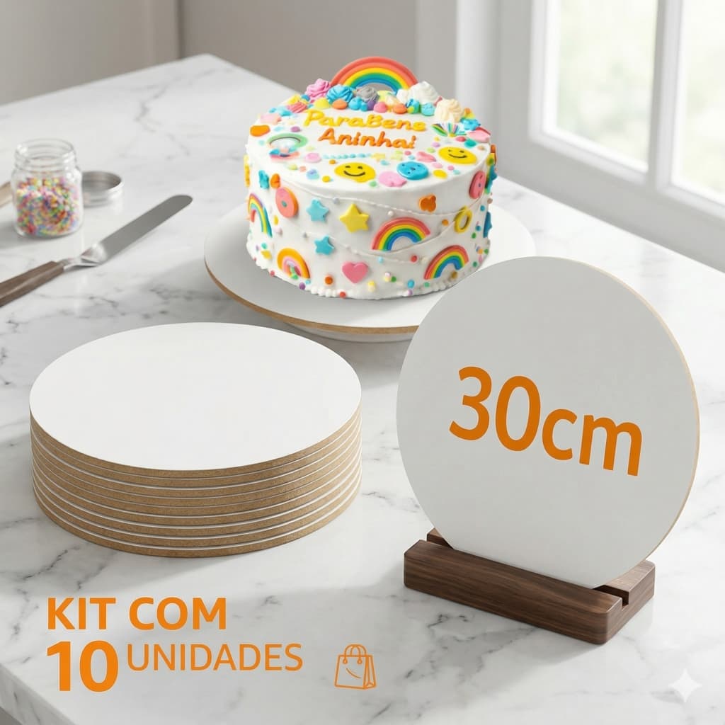 Kit Cakeboard 35cm Base Para Bolo Suporte Bolo Resistente Premium Confeitaria